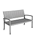 Amopatio Gartenbank Wetterfest, Polyrattan Sitzbank UV-beständig, Gartenmöbel Terrassenbank mit Rückenlehne bis 320kg für 2 Personen Garten, Balkon, Terrasse, 122x60x87cm, Grey
