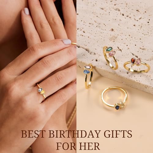 Mom Christmas Gifts from Daughter September Birthstone Rings for Women Gold Sapphire Rings Non Tarnish Trendy Stuff Birthday Gifts for Her Anniversary Retirement Jewelry for Best Friend Sister4
