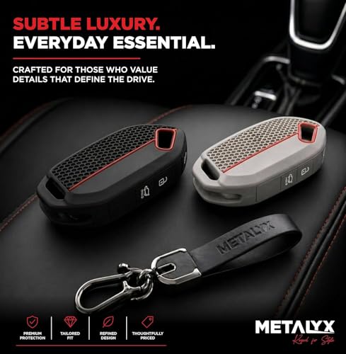 Image of Metalyx [2 Key Covers + 1 PU Leather Keychain] for Kia Seltos 2026 | Silicone Key Fob Case | Anti-Scratch | HTK HTK(O) HTX HTX(A) GTX GTX(A) Keyfob Case For Seltos Facelift