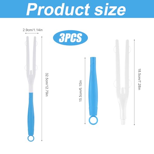 3-Teiliger Staubwedel-Griff, Abnehmbarer Ersatz-Staubstiel aus Kunststoff Verlängerter Mopp-Griff Kompatibel mit Swiffer-Staubwedel-Mopp-Verlängerungsgriffen (Blau, Weiß)