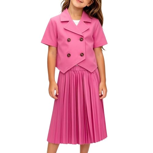 Costume formel 2 pièces filles avec blazer chic et jupe plissée