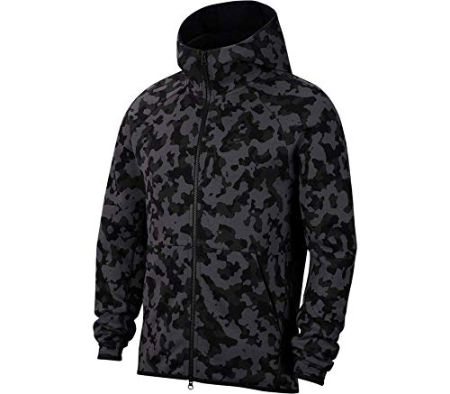 Black Friday 🔥 Nike Sportswear Tech Fleece Men's Full Zip Printed Hoodie (Medium) Black