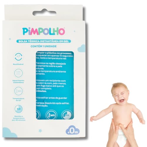 BOLSA TERMICA Aqucimento Instantaneo EM GEL Alívio de Cólicas Para Bebe Não Precisa de Microondas - 12x10cm PIMPOLHO
