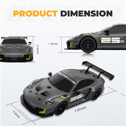 Image of BEZGAR 1:24 Porsche Remote Control Car Licensed 911 GT2 RS Clubsport 25