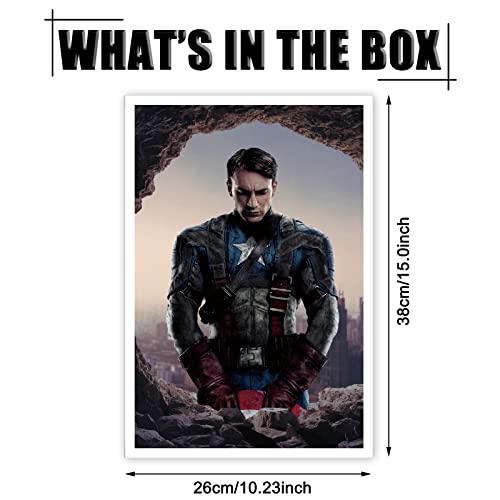 Superhero Wall Decals Peel And Stick Kids Captain Wall Poster Stickers Removable Comics Superhero Decal For Captain Fans Kids Superhero Movie Themed Room Wall Decor #TOP1