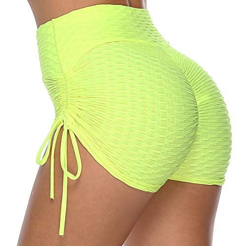 Women High Waist Yoga Shorts Ruched Butt Sport Gym Workout Booty Shorts Stretchy