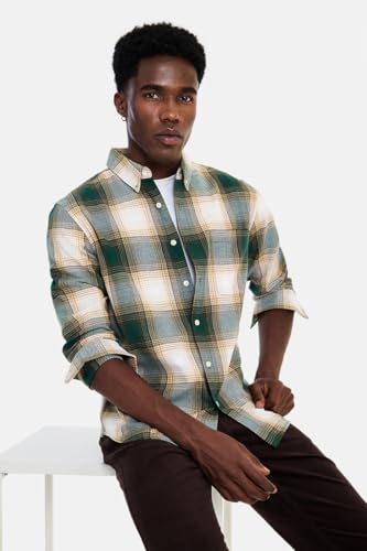 Image of SNITCH Men Casual Shirt | Regular Fit Full Sleeve Button-Down Collar Buffalo Check Pattern | Premium Cotton Blend & Breathable Fabric Outings