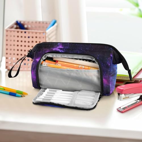 Image of Fisyme Galaxy Pencil Case Large Capacity Pencil Pouch Pen Bag Box Big Makeup Pencil Case Organizer