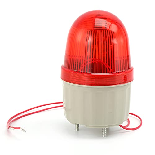 Alarma Sonora y Luminosa LED, Luz de Advertencia Estroboscópica con Zumbador 110 dB, 12V DC, Resistente al Agua y Polvo Sirena Acústica de Emergencia, para seguridad alarmas, obras y vehículos, Rojo