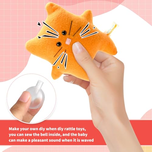 RISF 32 Stück Rasseldosen Rasselbällen und Kuscheltiere Quietscher zum Einnähen Set, Niedlich Squealer Spielzeug, Knisterfolie zum Einnähen, Knisterfolie für Hund Haustier Baby Spielzeug Noise Maker