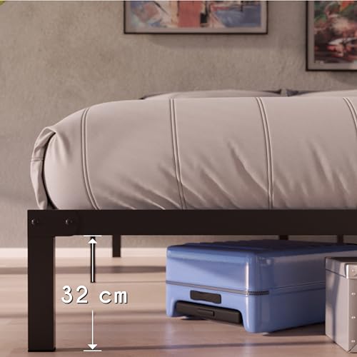 Dreamzie - King Size Bed Frame Metal 150x200 with Storage 35cm - Sturdy and 20min Easy Assembly Bed Frames - Large Storage with 35cm Height