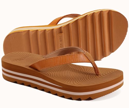 Image of KuaiLu Women's Arch Support Platform Flip Flop Sandals