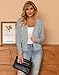 Plusashion Women's Lightweight Cardigan Open Front Long Sleeve Hollow Out Sweaters, Light Grey-L