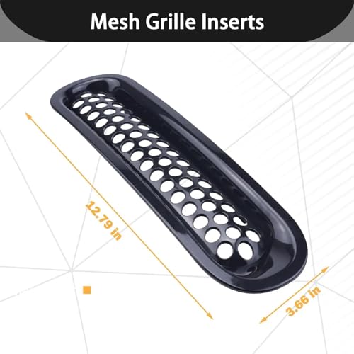 Protector de parrilla con clip para Jeep Wrangler JK JKU: kit de 7 rejillas de malla antiescombros 2