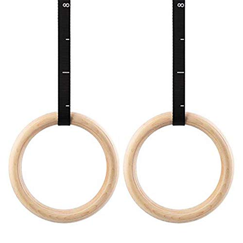 Anillas de gimnasia de madera para entrenamiento físico miniatura 6