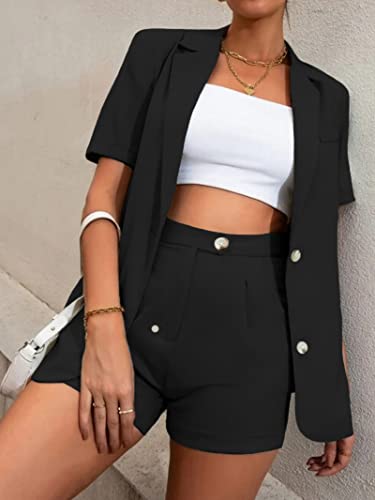 Women's 2 Piece Sets Suits Business Casual Outfits for Women Interview Outfits for Women High-Waist Office Outfit Shorts Suit3