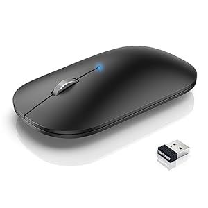 TECKNET Bluetooth Mouse, Rechargeable 2.4G Wireless Mouse for Laptop, Tri-mode Slim Silent Computer Mouse 4000 DPI Portable for Macbook/iPad/Android/Windows/Linux (Black)