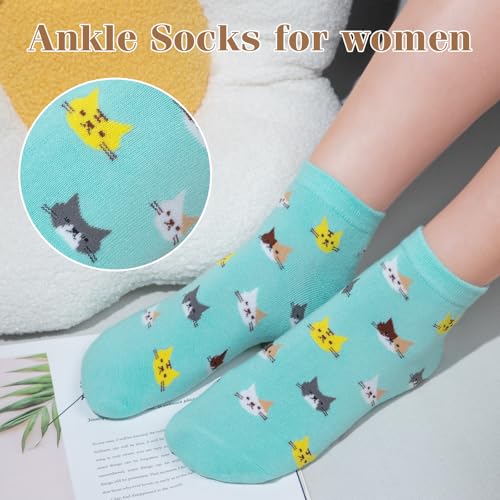 Justay 5 Pairs Womens Cat Socks Novelty Funny Cotton Socks Cute Cat Claw Socks Animal Ankle Socks Gifts For Women thumb #3