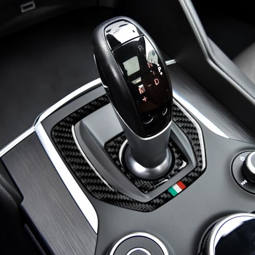 Image of Car Gear Shift Trim Center Console Panel Cover Sticker Carbon Fiber Decal fits for Alfa Romeo Giulia 952 Stelvio 949 2016 2017 2018 2019 Accessories
