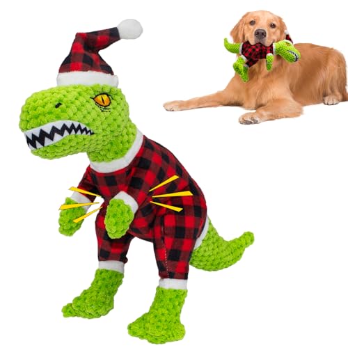 Juguete de peluche de dinosaurio para perros Navidad