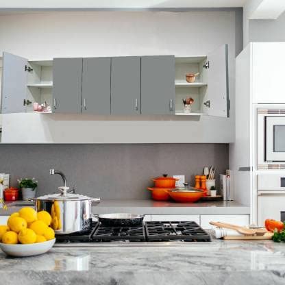NISHAL Furniture Modular Kitchen Wall Unit Plywood Sunmica Kitchen Storage Cabinet (Finish Color – Grey & White, Pre-Assembled) NISHAL Furniture Modular Kitchen Wall Unit Plywood Sunmica Kitchen Storage Cabinet (Finish Color – Grey & White, Pre-Assembled)
