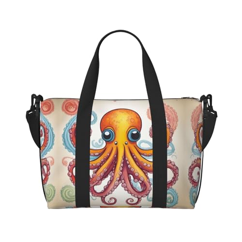 Travel Duffle Bag Weekender Bag Carry On Tote Bag Sport Gym Bag for Women Men Color octopus Print2