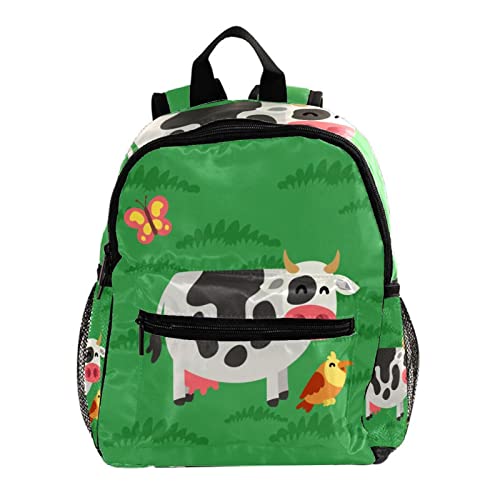 Sac à dos vache verte enfants de 3-8 ans petit bagage scolaire et voyage