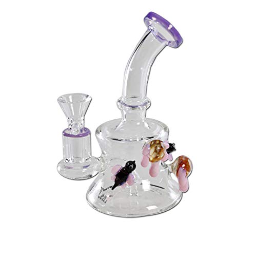 Black Leaf Glasbubbler für Kräuter & Öl - Bees 16 cm - Head&Nature Bong-Kollektion