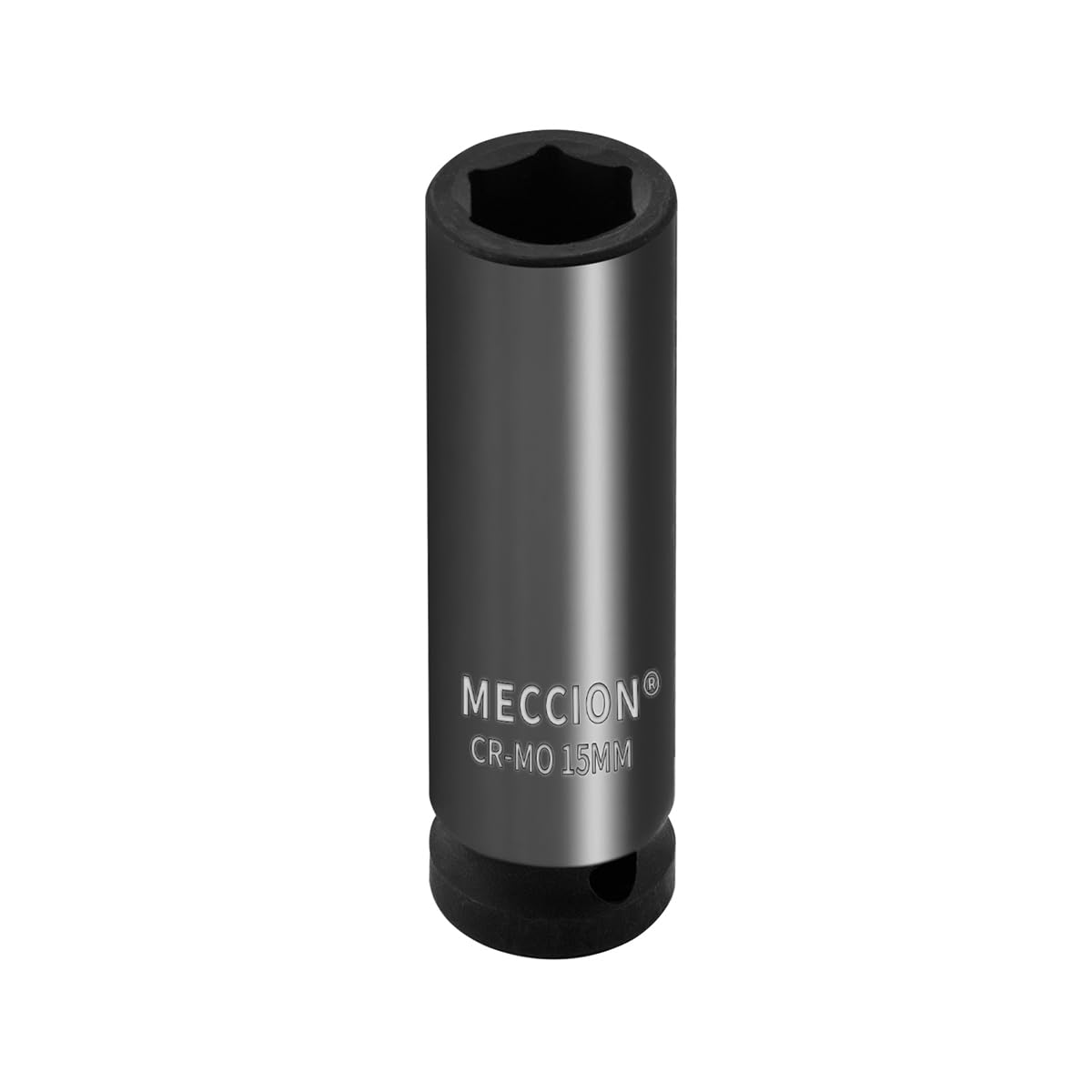 Meccion 1/2 Inch Drive Impact Socket 15mm Metric Cr-Mo, Deep Impact Socket
