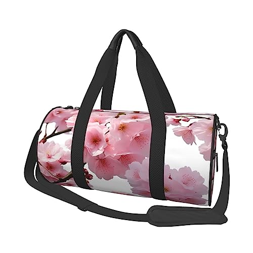 Sacs ronds durables de sport et voyage à motif fleur de cerisier noir