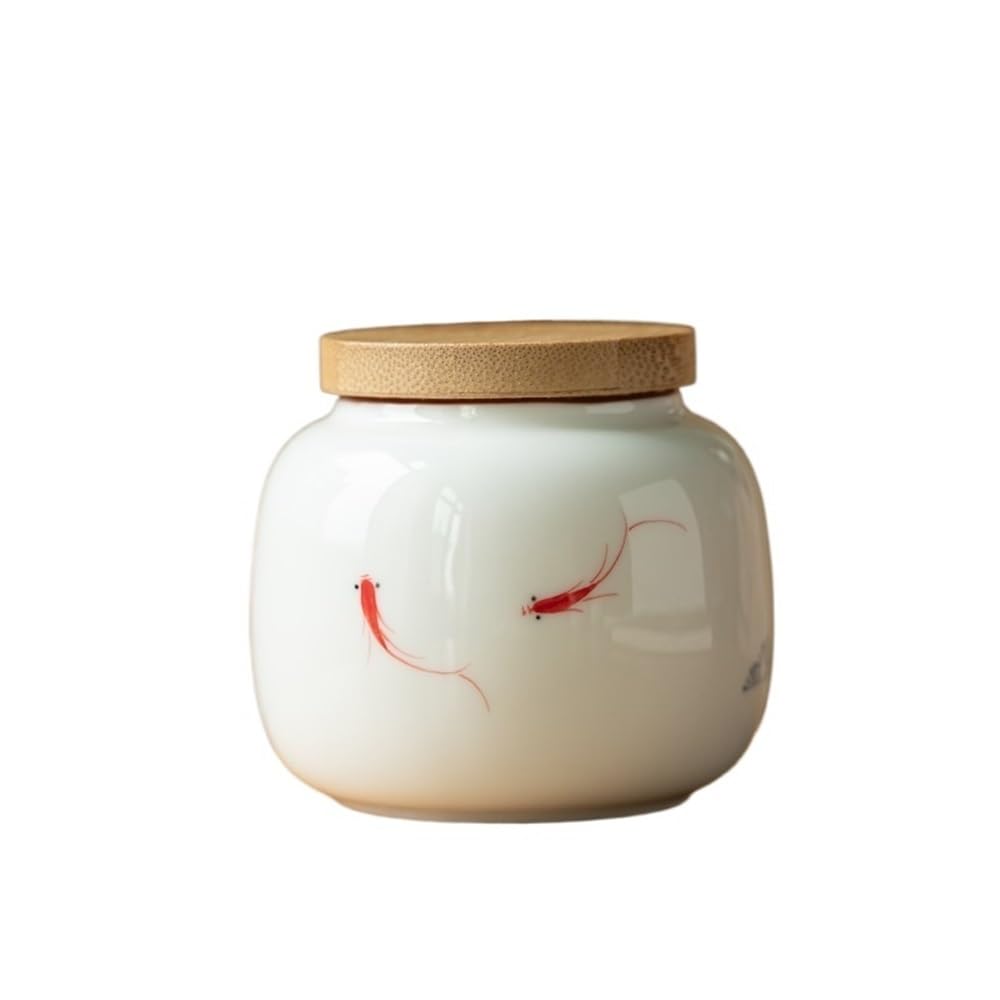 Bx9rE7tK3g Kitchen Storage Jar White Porcelain Hand-painted Tea Canister Chinese Small Storage Jar For, Coffee, Herb, Sugar, Spice, Nuts Ceramic Tea Canister