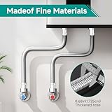 kclkda Pair of Braided Flexible Pipe, British Standard Pipe 1/2" x 1/2" BSP 300mm Stainless Steel Flexible Tap Connector, Rust-Free Flexible Hose for Bathroom, Kitchen Sink, Basin & Toilet - Image 5