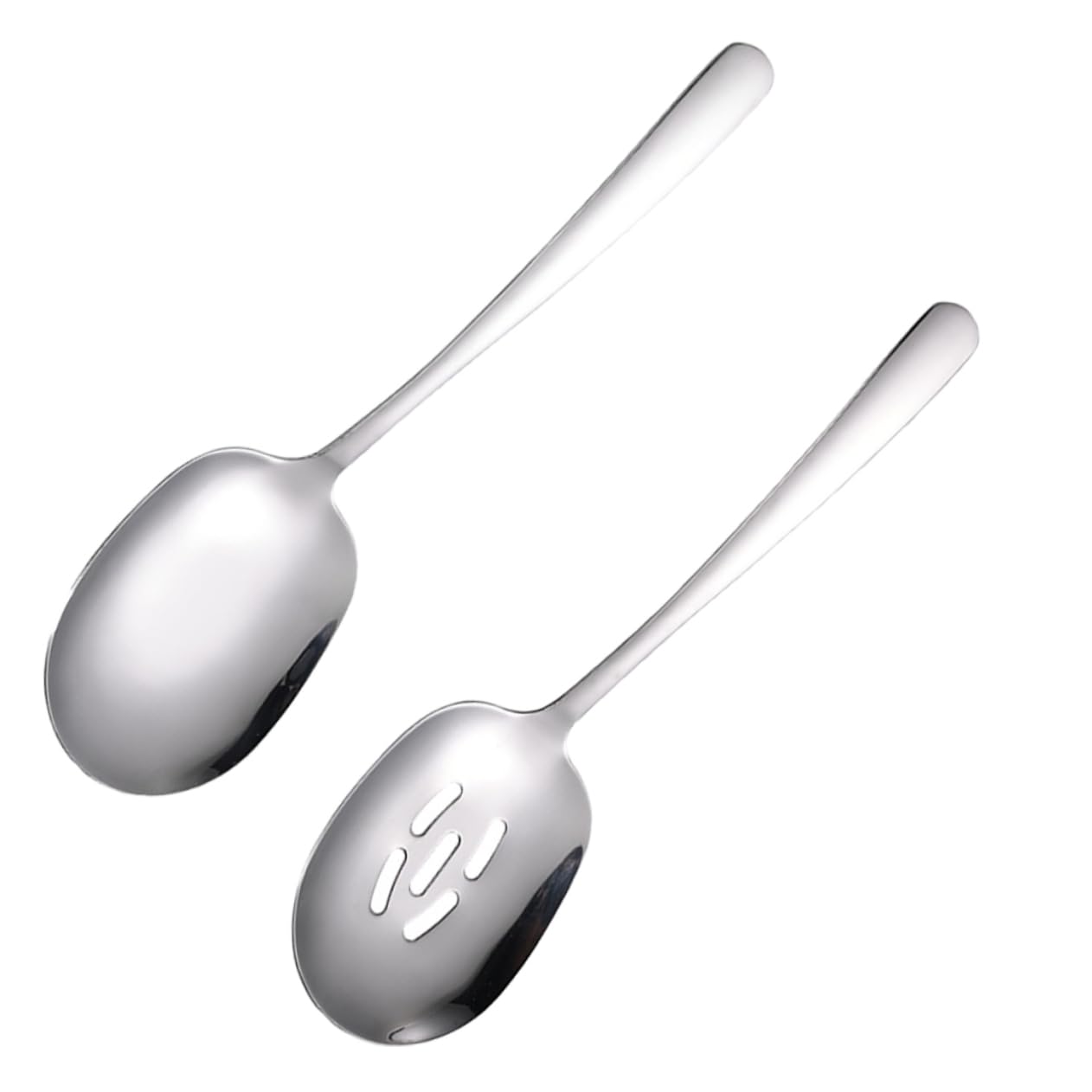 PRETYZOOM Professional Stainless Steel Spoons Slotted Serving Utensils for Restaurant Hotel Home Kitchen