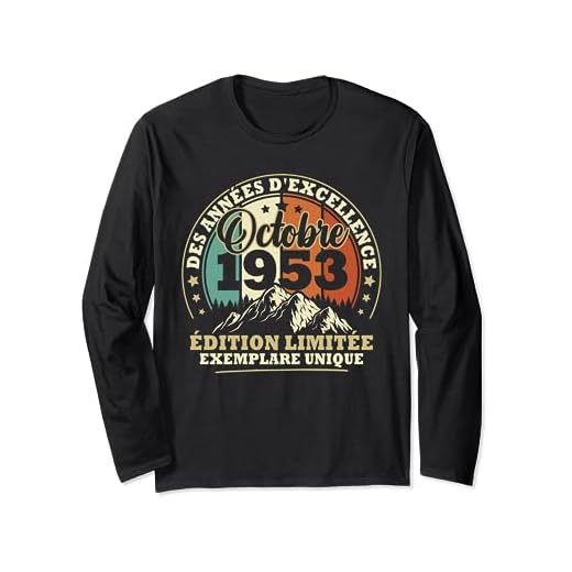 Cumpleaños octubre de 1953 Regalo vintage Hombres Mujeres Manga Larga