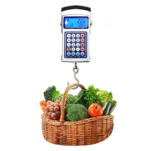 OUSIKA Mini bilancia elettronica 50Kg/10g Bilance da pesca portatili Bilancia digitale sospesa con display LCD for cucina domestica Mercato agricolo Bilancia