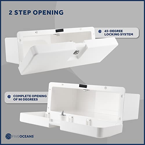 image for Five Oceans Boat Glove Box, Lockable with 2 Keys, High-Impact and UV-R