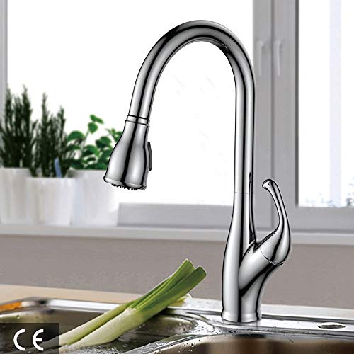 Robinetterie de cuisine avec douchette rétractable pour évier difficile d'accès - 6