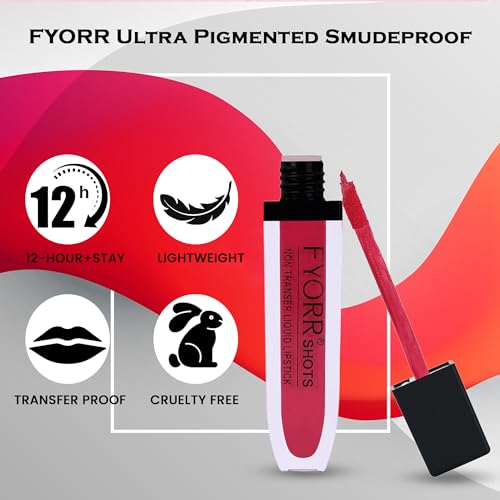 Image of Non Transfer Liquid Lipstick Waterproof Ultra Pigmented Matte Non-Sticky Smooth Finish Lip Color, 6ml (Paraben Cruelty Free) (NudePerfect WineDivine)