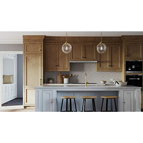 Image of Penn Collection 1-Light Clear Glass Farmhouse Pendant Light Natural Brass