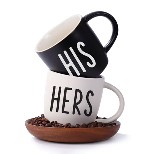 His And Hers Mugs Set Of 2 Coffee Mug 12 Ounce, Cute Matching Cof...