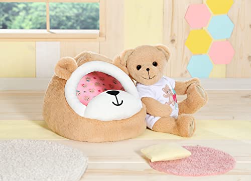 Baby Born 836927 Zapf Creation - Cuccia Per Orsacchiotto In Morbido Peluche A Forma Di Orsacchiotto Con Orecchie - 4