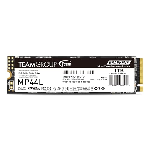 TEAMGROUP (���� Team) M.2 SSD 1TB 2280 PCIe Gen4x4 TLC NAND �Ǎ���5000MB/s MP44L�V���[�Y ���{����5�N���K�ۏ� TM8FPK001T0C101