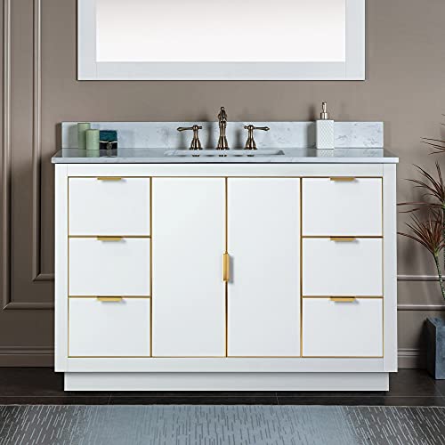 Woodbridge Venice-4821-White-G+CALAVT4922-8 Vanity, White