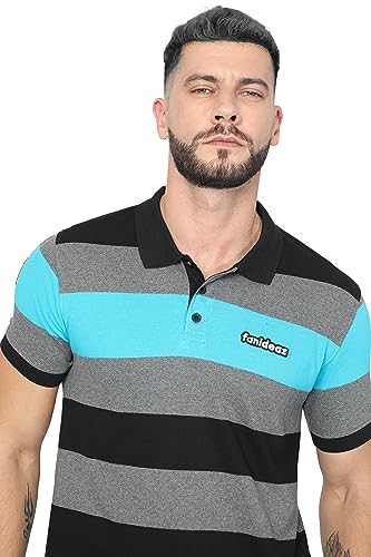 Image of fanideaz Branded Mens Half Sleeve Cotton Striped Polo T-Shirt for Mens || Polo Tshirt for Men || Branded Tshirt for Men