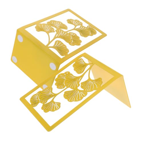 PLAFOPE 2 Piezas Sujetalibros de Metal Decorativo Resistente y Multifuncional Soporte para Libros con Diseño Elegante Ginkgo para Escritorio Oficina Biblioteca y Hogar