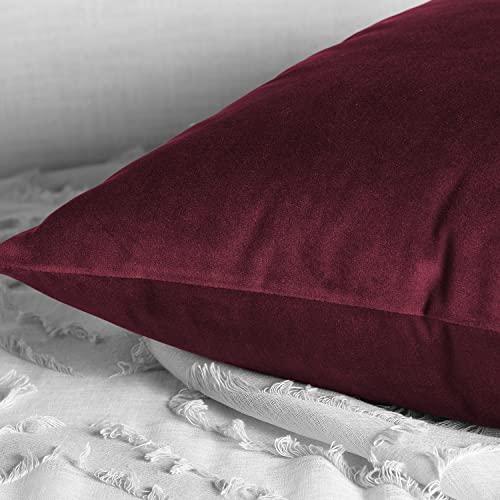 Image of HPD Half Price Drapes Cushion Cover 18 x 18 Heritage Plush Velvet - VPYC-161252-CC18PR - Pair, Dark Merlot