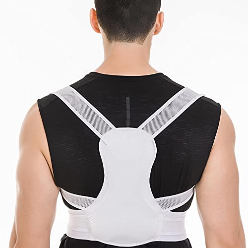 Correcteur de posture pour le dos et attelle respirante blanche taille S