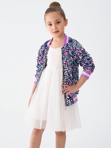 Image of 2Bunnies Girl Ombre Pastel Gradient Shimmer Sparkle Colorful Sequin Bomber Jacket