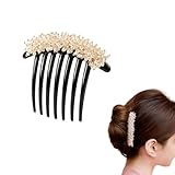 EZ PEACH オフィス DE 夜会巻き らくちん かんたん ヘアアレンジ 初心者の方にお勧め 小粒タ 天然いし クリスタル 夜会巻き コーム (Beige)