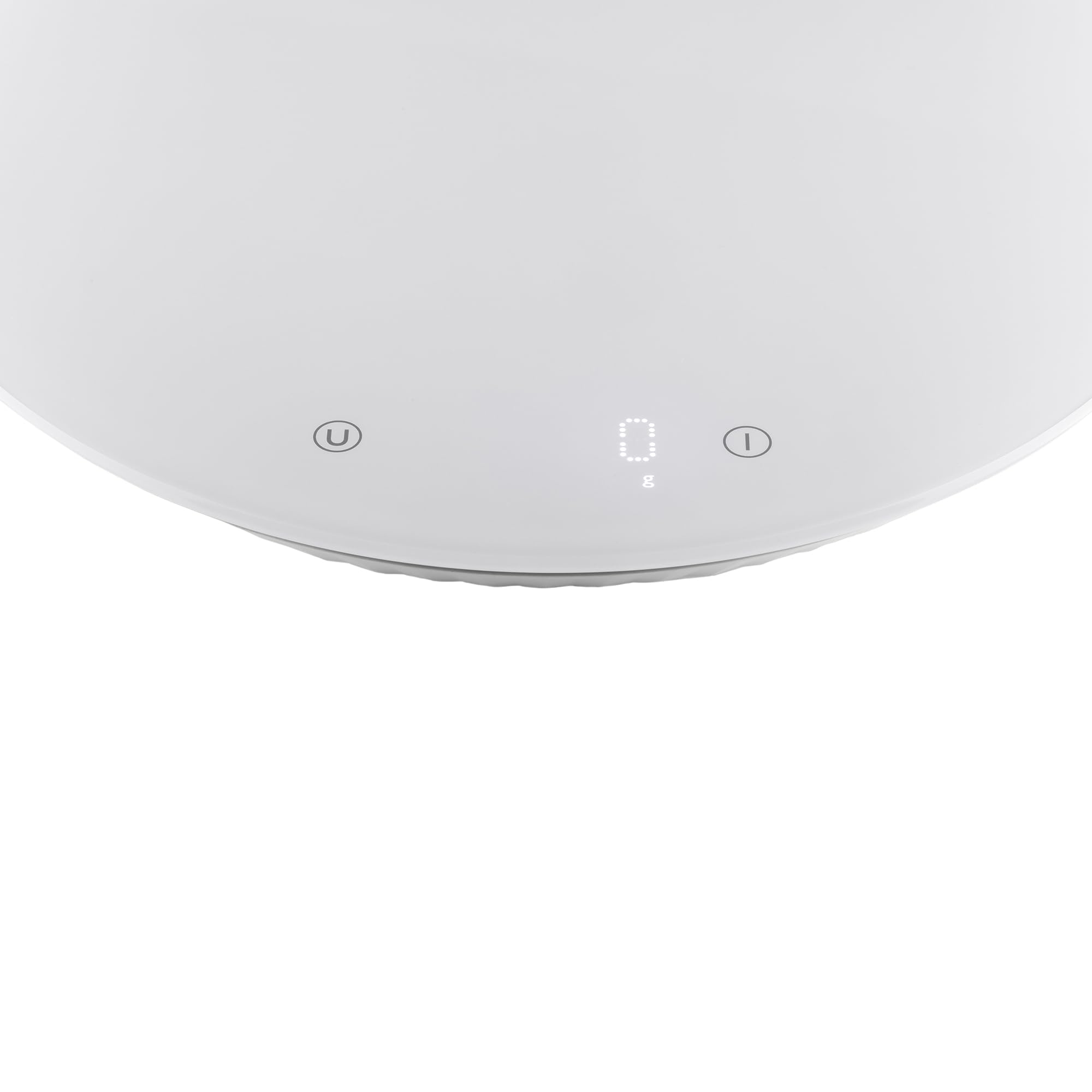 Alessi Plissé MDL16 W - Balanza de Cocina Digital de Diseño, Colgable con Soporte de Pared, en Resina Termoplástica y Vidrio Templado, Batería Recargable, Blanco